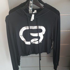 Cropped Long Sleeve Hooded CycleBar T-Shirt